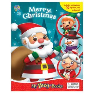 Phidal Merry Christmas My Busy Book - 10 Figurines and Playmat NEW Read Holiday